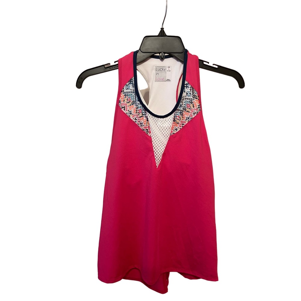 Lucky In Love "Think Ink" Bralette Athletic Tank. Size Small